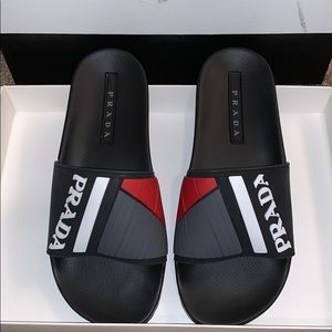 Prada Linea Rossa Logo Slide Sandal (MEN)
